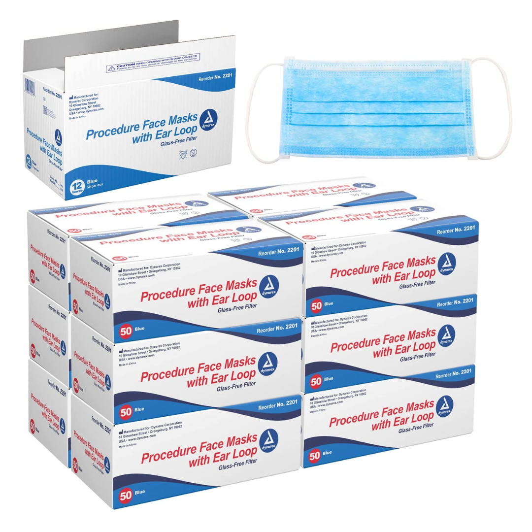 Dynarex Procedure and Isolation Face Masks - Flexible Latex Free - primehubstore.shop Surgical Style Masks