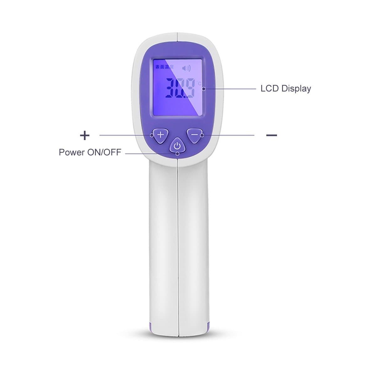 No Touch Infrared Digital Forehead/Surface Thermometer  - 1 Second Response Time - primehubstore.shop Infrared Thermometers