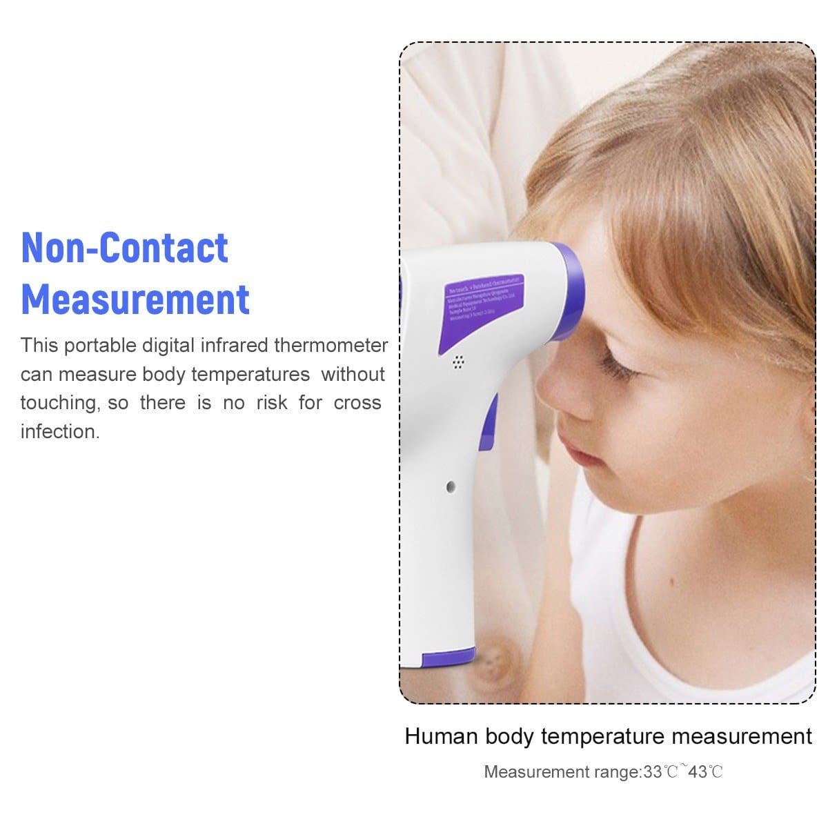 No Touch Infrared Digital Forehead/Surface Thermometer  - 1 Second Response Time - primehubstore.shop Infrared Thermometers