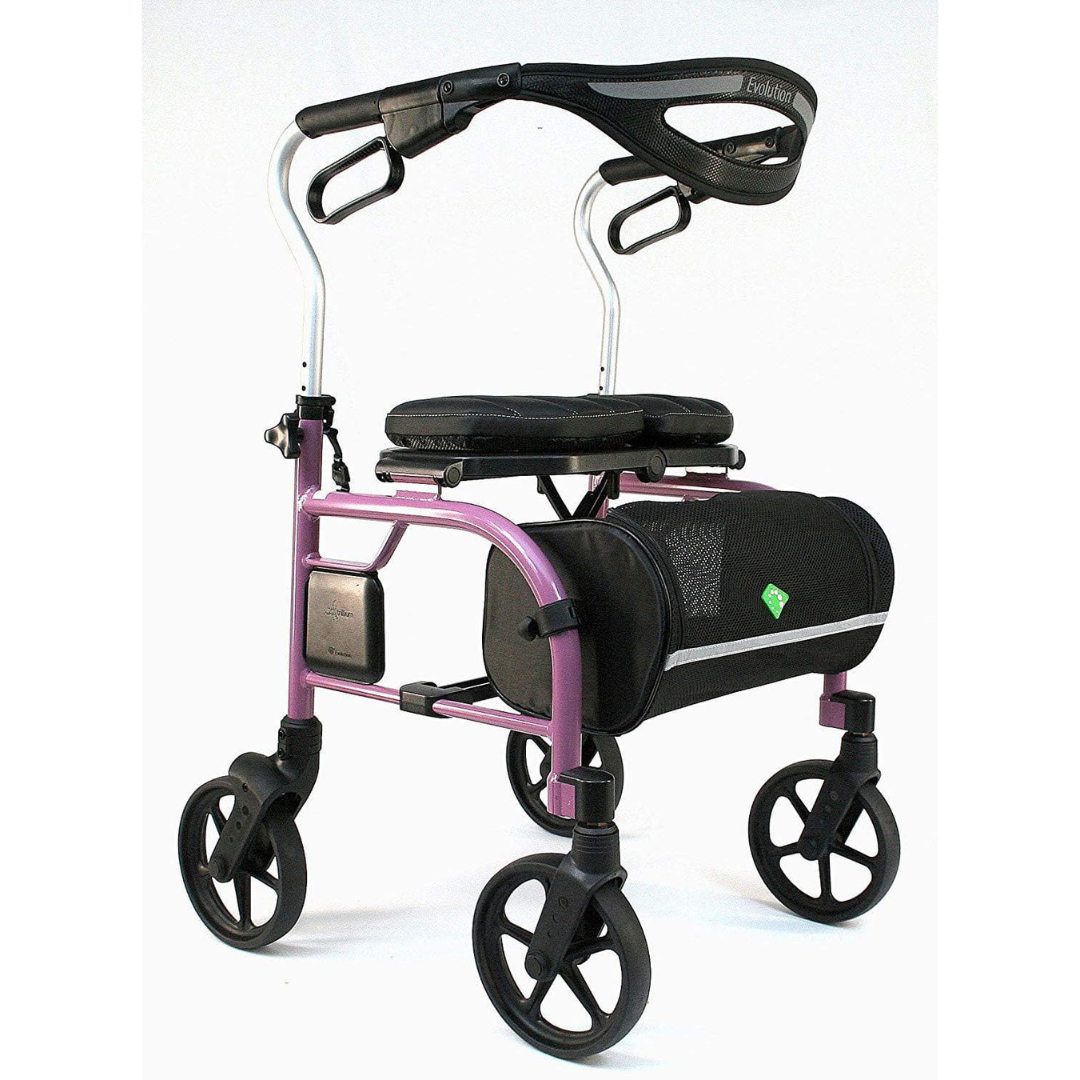 Evolution Trillium Lightweight Folding Rolling Walker Rollator with Large 8" Wheels - primehubstore.shop Rollators