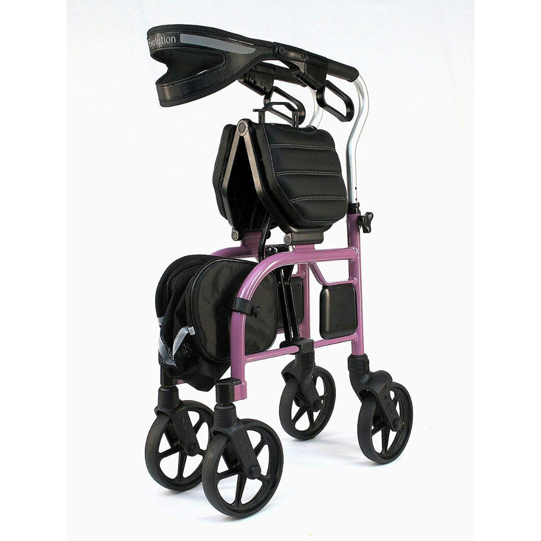 Evolution Trillium Lightweight Folding Rolling Walker Rollator with Large 8" Wheels - primehubstore.shop Rollators