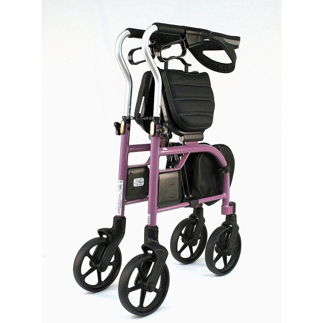Evolution Trillium Lightweight Folding Rolling Walker Rollator with Large 8" Wheels - primehubstore.shop Rollators