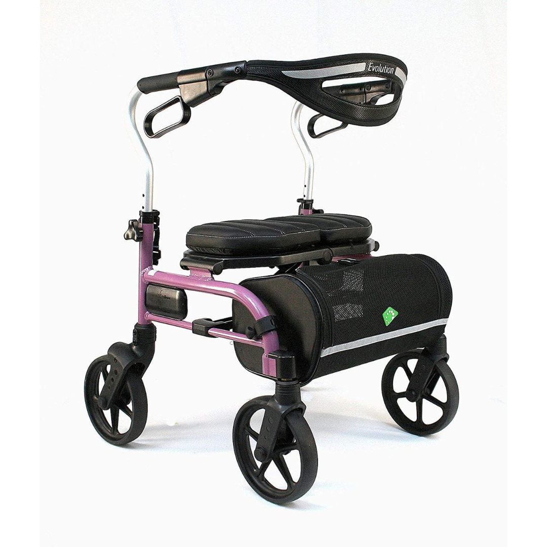 Evolution Trillium Lightweight Folding Rolling Walker Rollator with Large 8" Wheels - primehubstore.shop Rollators