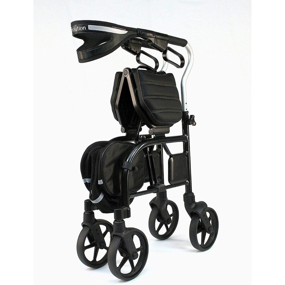 Evolution Trillium Lightweight Folding Rolling Walker Rollator with Large 8" Wheels - primehubstore.shop Rollators