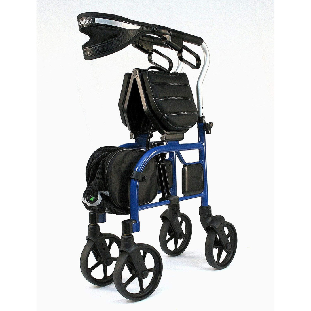 Evolution Trillium Lightweight Folding Rolling Walker Rollator with Large 8" Wheels - primehubstore.shop Rollators