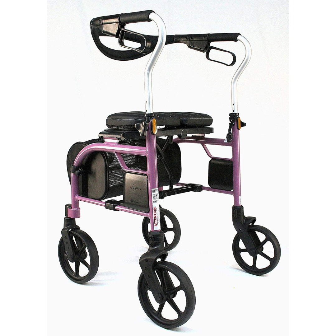 Evolution Trillium Lightweight Folding Rolling Walker Rollator with Large 8" Wheels - primehubstore.shop Rollators