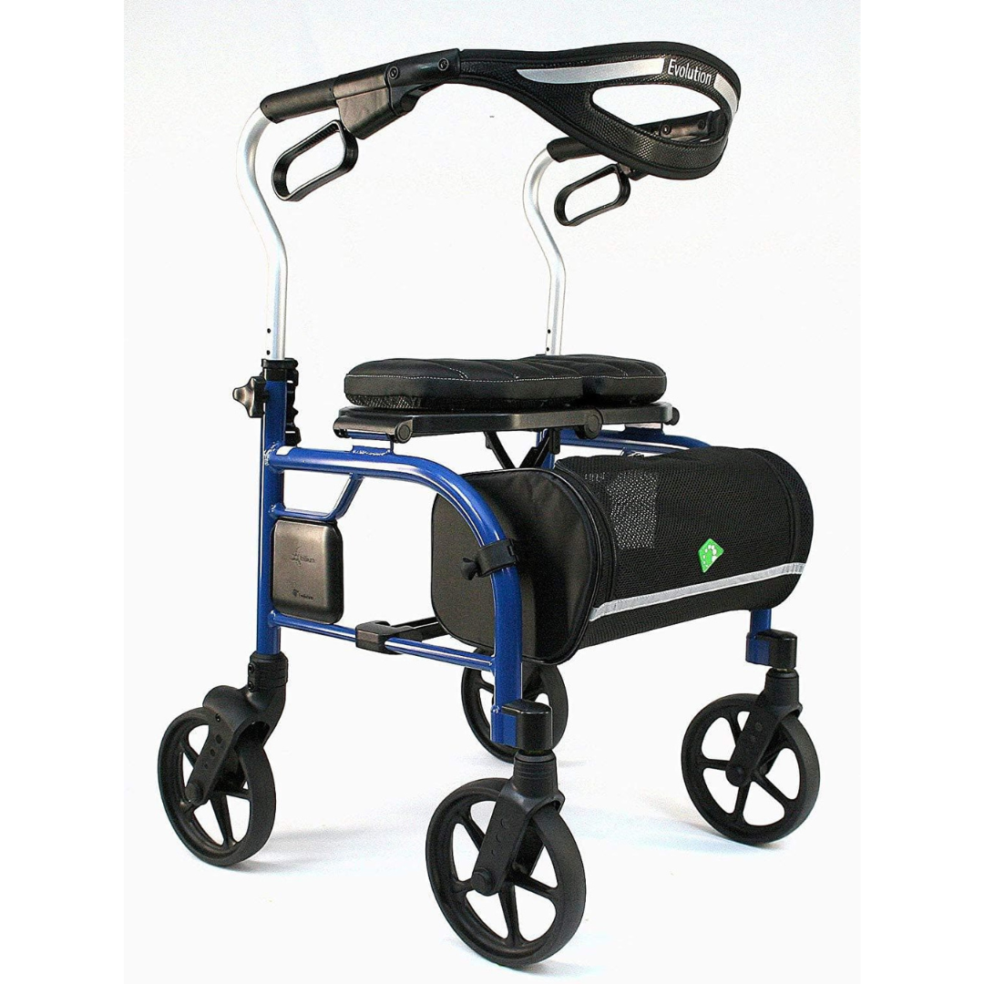 Evolution Trillium Lightweight Folding Rolling Walker Rollator with Large 8" Wheels - primehubstore.shop Rollators