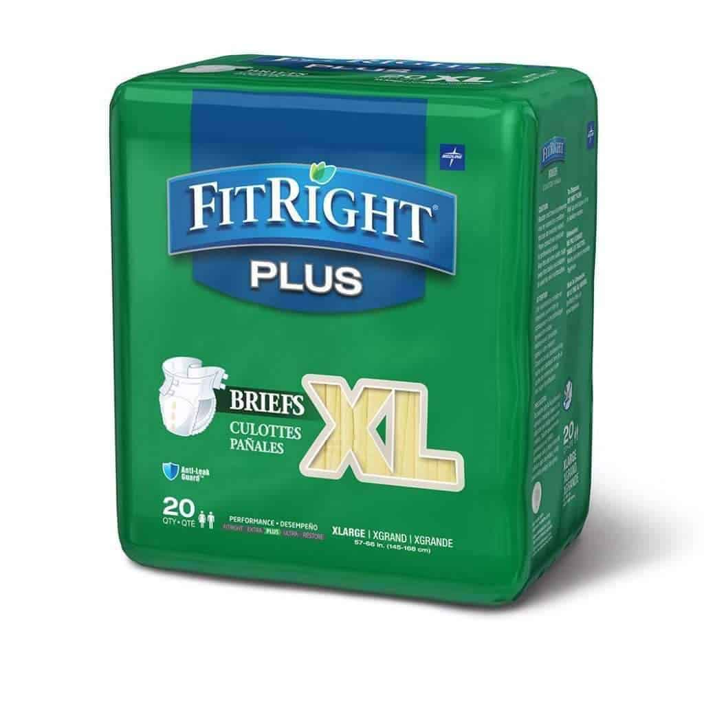 FitRight Plus Adult Diapers - Unisex Disposable Incontinence Briefs with Tabs - Moderate Absorbency - primehubstore.shop Incontinence