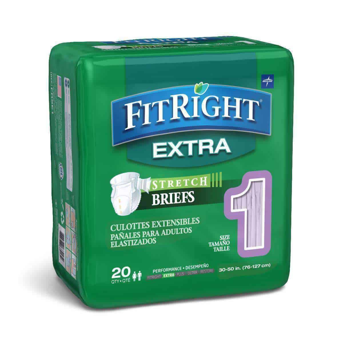 FitRight Extra-Stretch Adult Briefs - Case of 80 - primehubstore.shop Incontinence