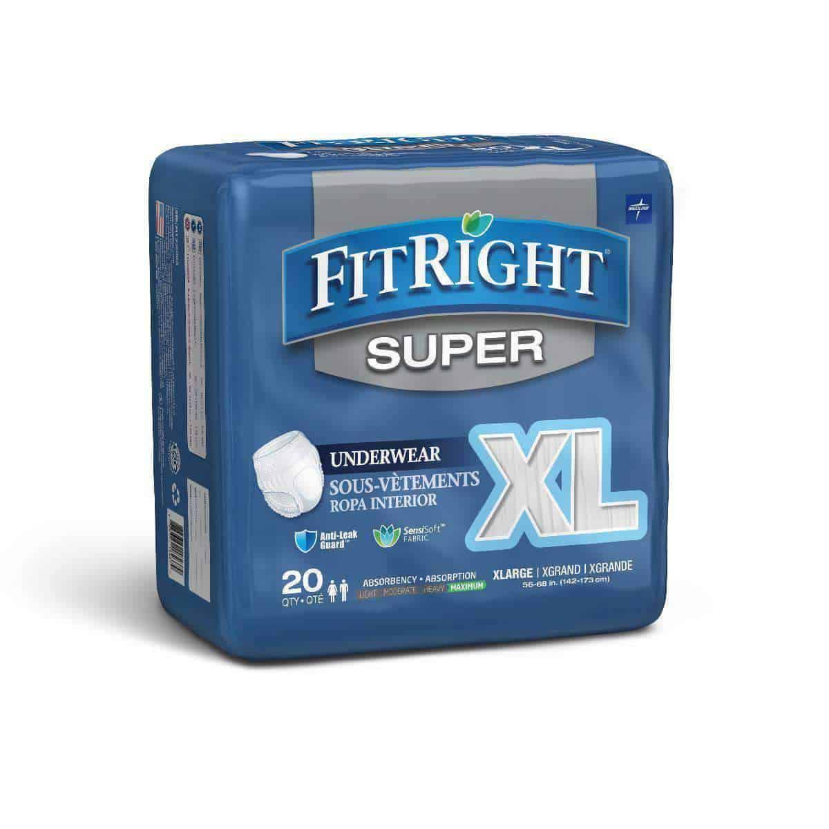 FitRight Super Adult Incontinence Underwear - Maximum Absorbency Case of 80 - primehubstore.shop Incontinence