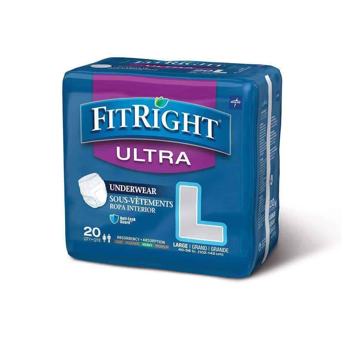 FitRight Ultra Protective Unisex Incontinence Underwear - Case of 80 - primehubstore.shop Incontinence