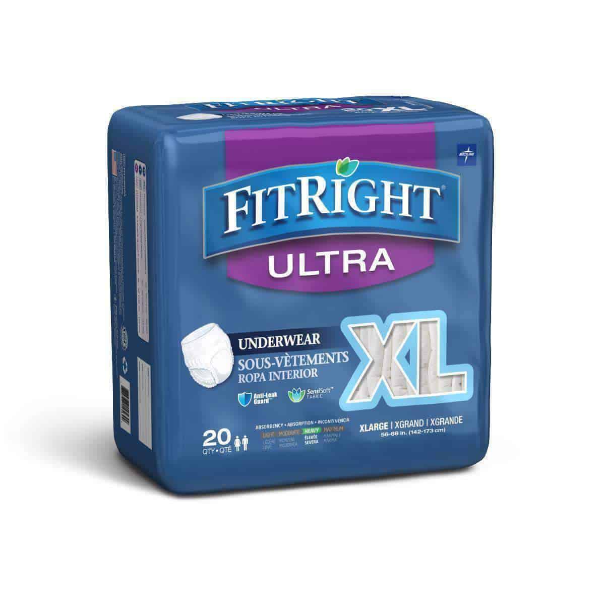 FitRight Ultra Protective Unisex Incontinence Underwear - Case of 80 - primehubstore.shop Incontinence