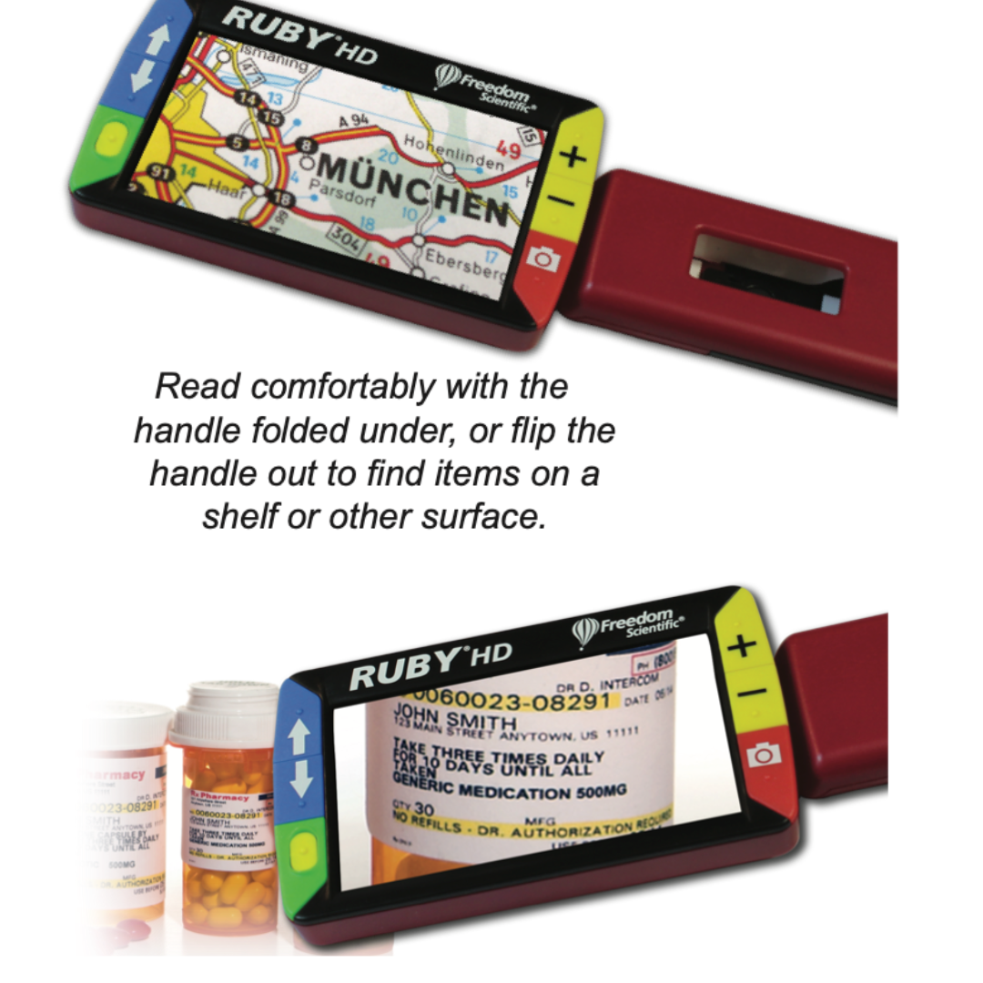 Freedom Scientific Ruby HD Portable Low Vision Video Magnifier - primehubstore.shop Handheld Video Magnifiers