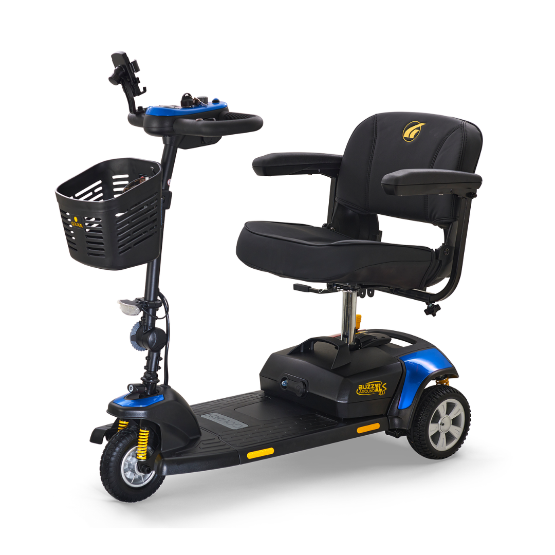 Golden Tech GB121B Buzzaround XLS-HD 3-Wheel Portable Scooter with Suspension - primehubstore.shop Mobility Scooters