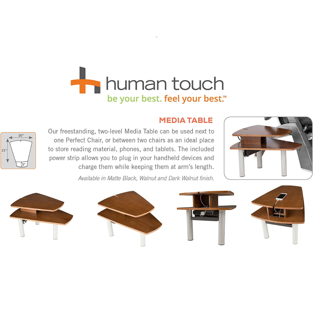 Human Touch Perfect Chair Free Standing Two Level Media Table - Open Box - primehubstore.shop Recliner Accessories