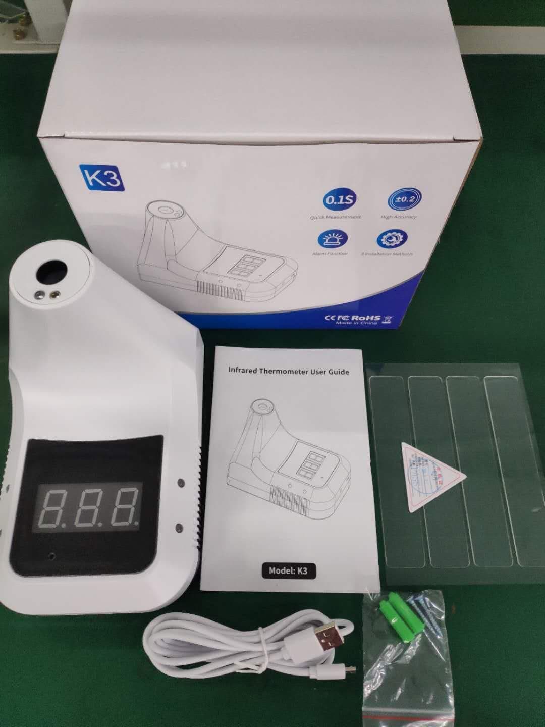 K3 Non-Contact Hands-Free Infrared Wall Digital Thermometer w/ Alarm - primehubstore.shop Infrared Thermometers