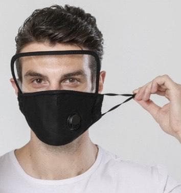 Brand New Reusable Face Mask with Breathing Valve and Clear Eye Shield - primehubstore.shop Facial Masks