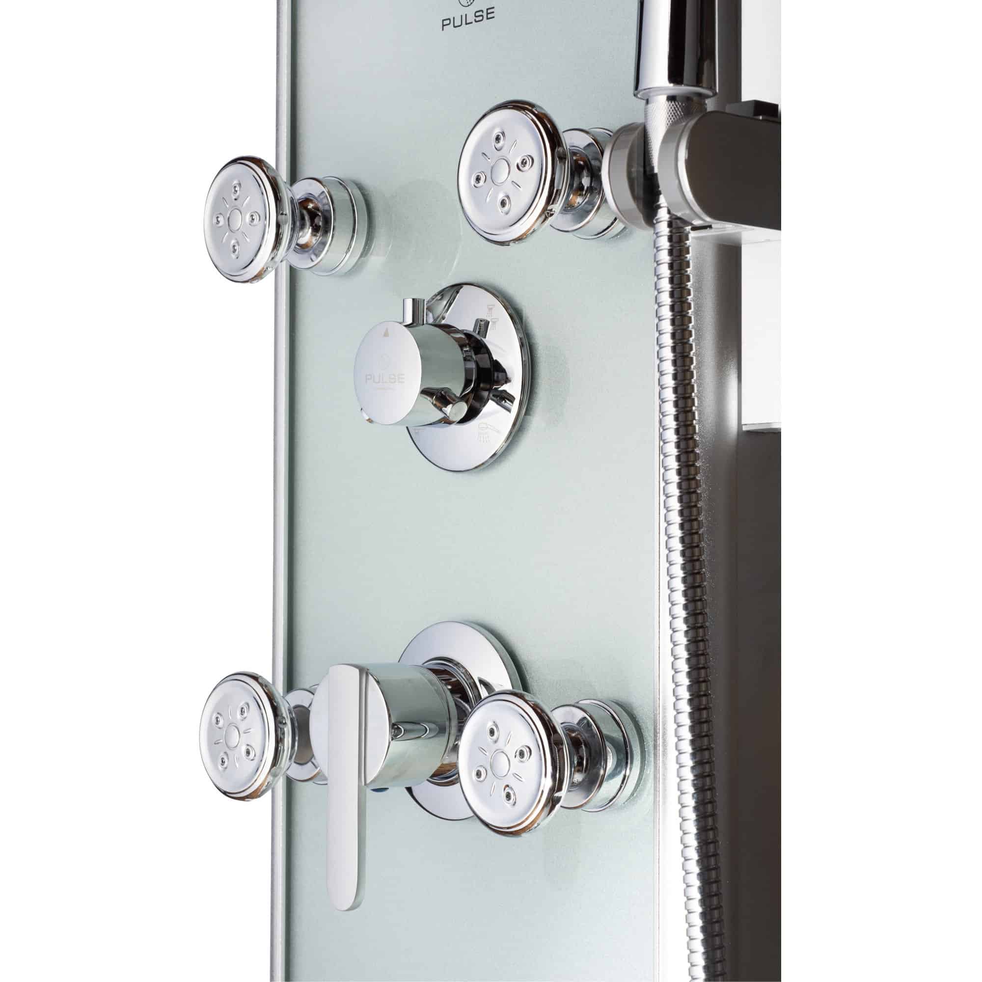 Pulse Shower Spa Kihei II Luxury System with Silver Glass and Chrome Hardware - primehubstore.shop Shower Systems