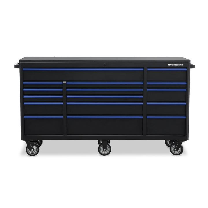 Montezuma 72 X 20 Inch Tool Box & Rolling Tool Cabinet With Multiple Power Outlets - primehubstore.shop Tool Cabinets