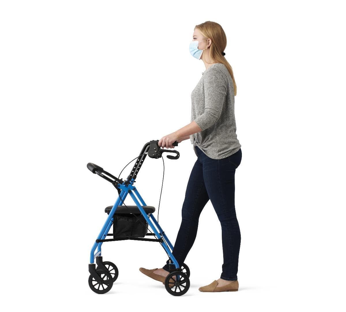 Medline Standard Steel Folding Rollator Adult Rolling Walker - primehubstore.shop Rollators