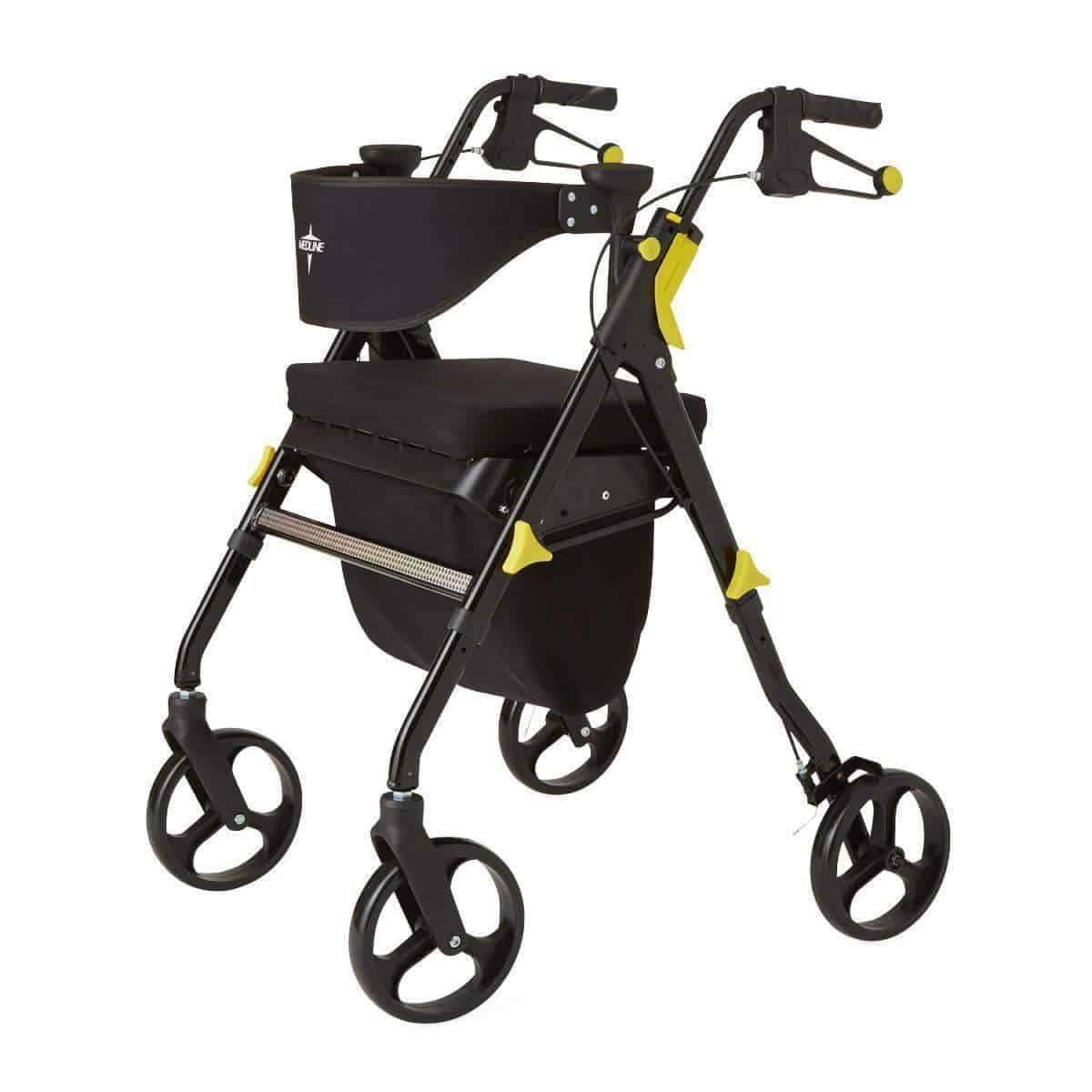 Medline Premium Empower Folding Mobility Rollator Walker with 8" Wheels - primehubstore.shop Rollators
