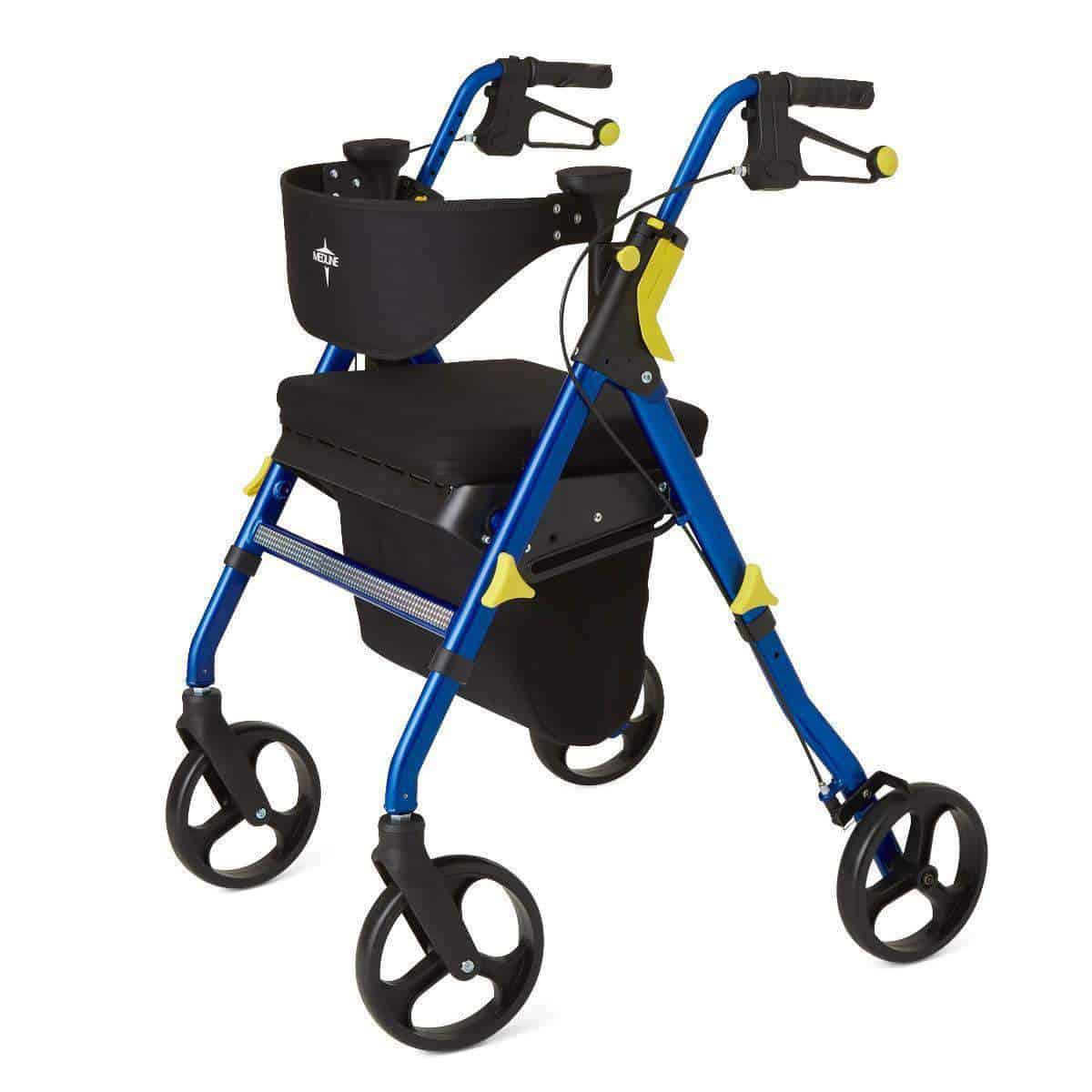 Medline Premium Empower Folding Mobility Rollator Walker with 8" Wheels - primehubstore.shop Rollators