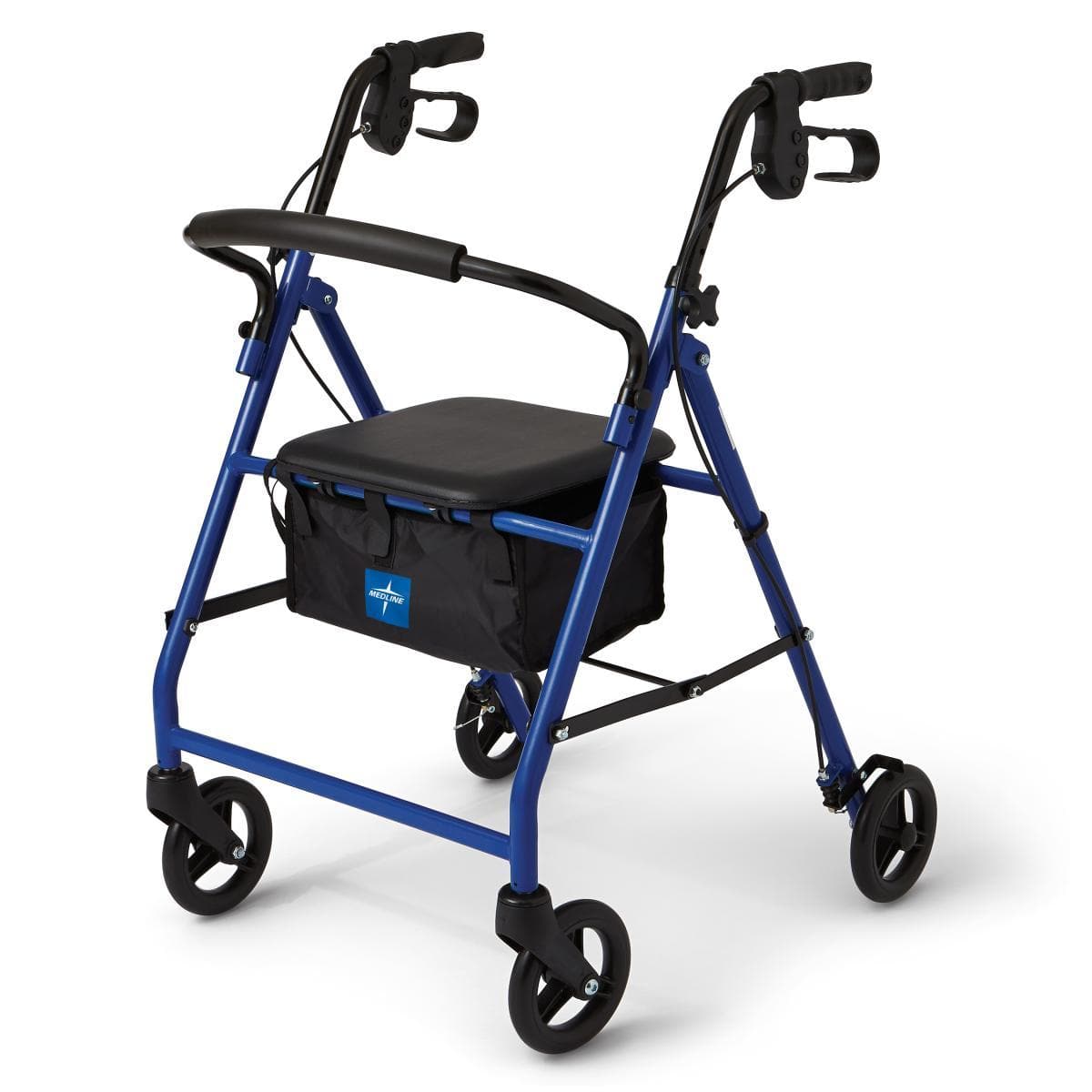 Medline Standard Steel Folding Rollator Adult Rolling Walker - primehubstore.shop Rollators