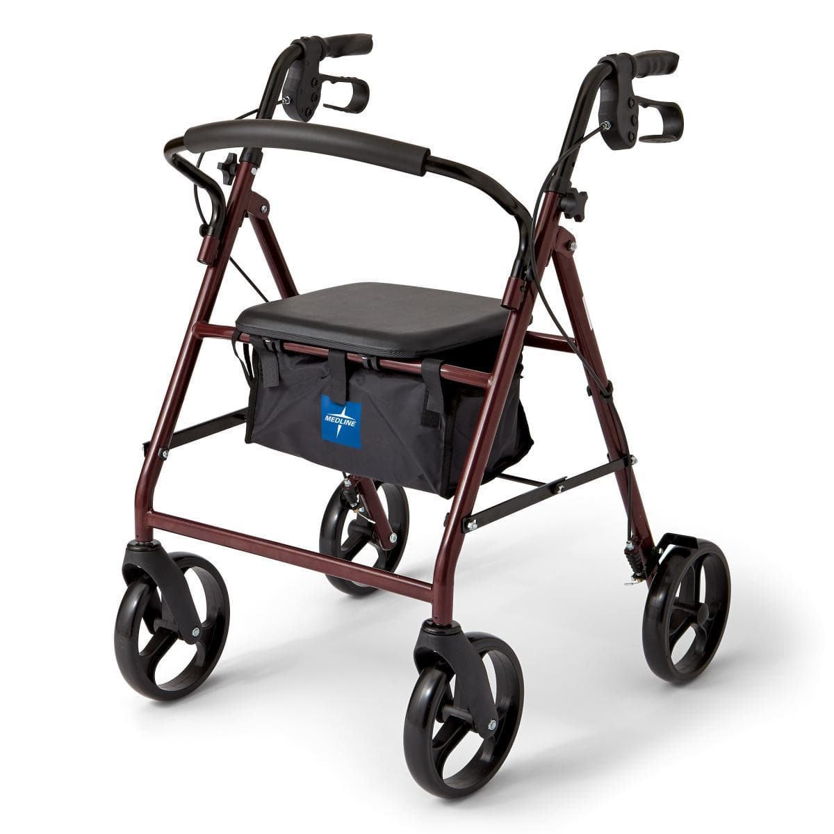 Medline Standard Steel Folding Rollator Adult Rolling Walker - primehubstore.shop Rollators