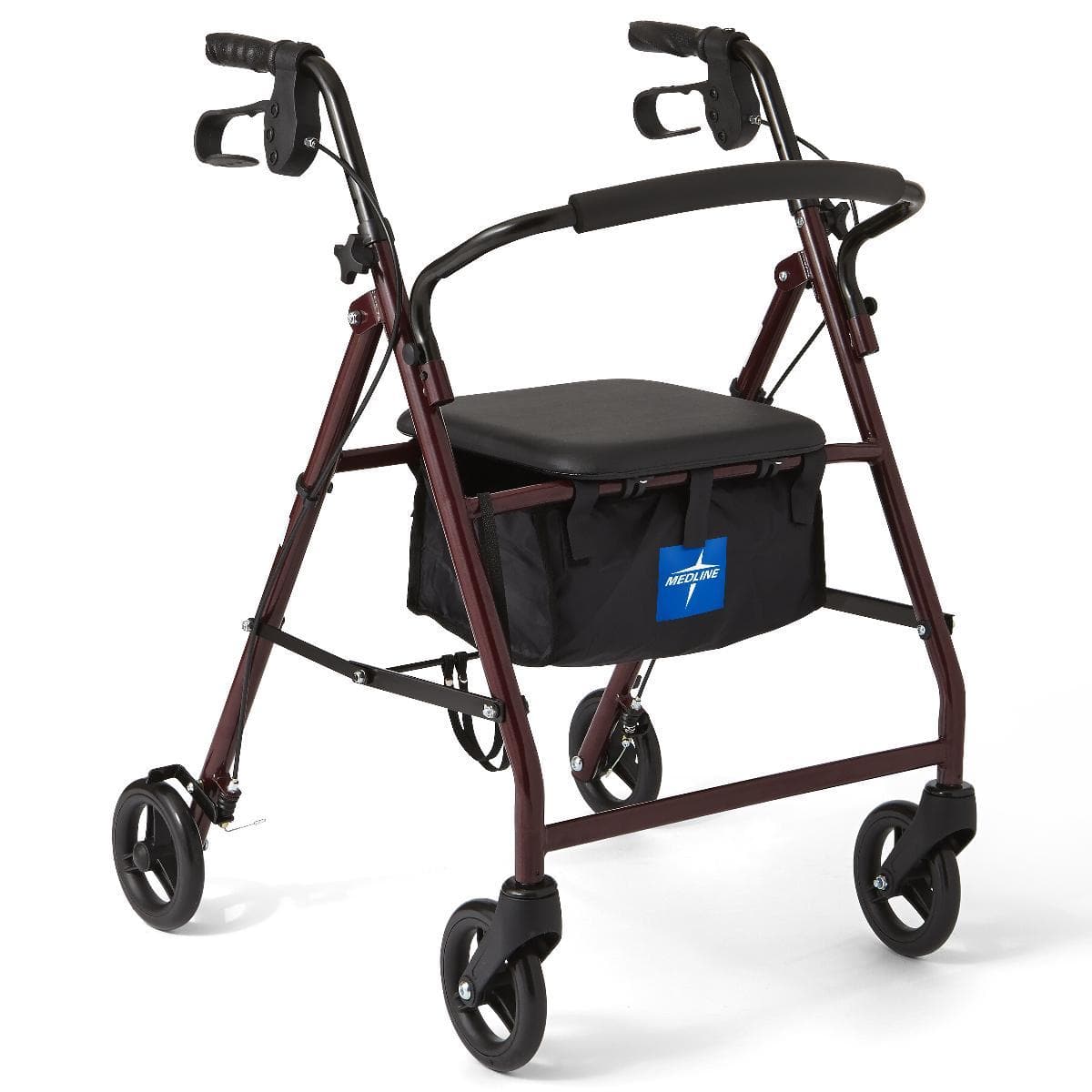 Medline Standard Steel Folding Rollator Adult Rolling Walker - primehubstore.shop Rollators