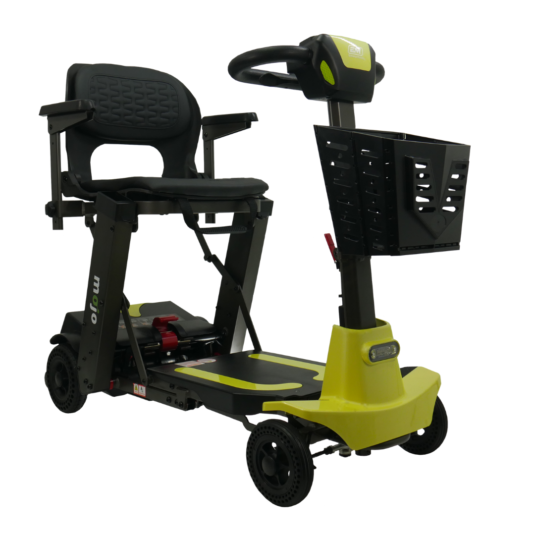 MOJO Lightweight Automatic Folding Travel Scooter - Airline Approved - Lemony Lime front right