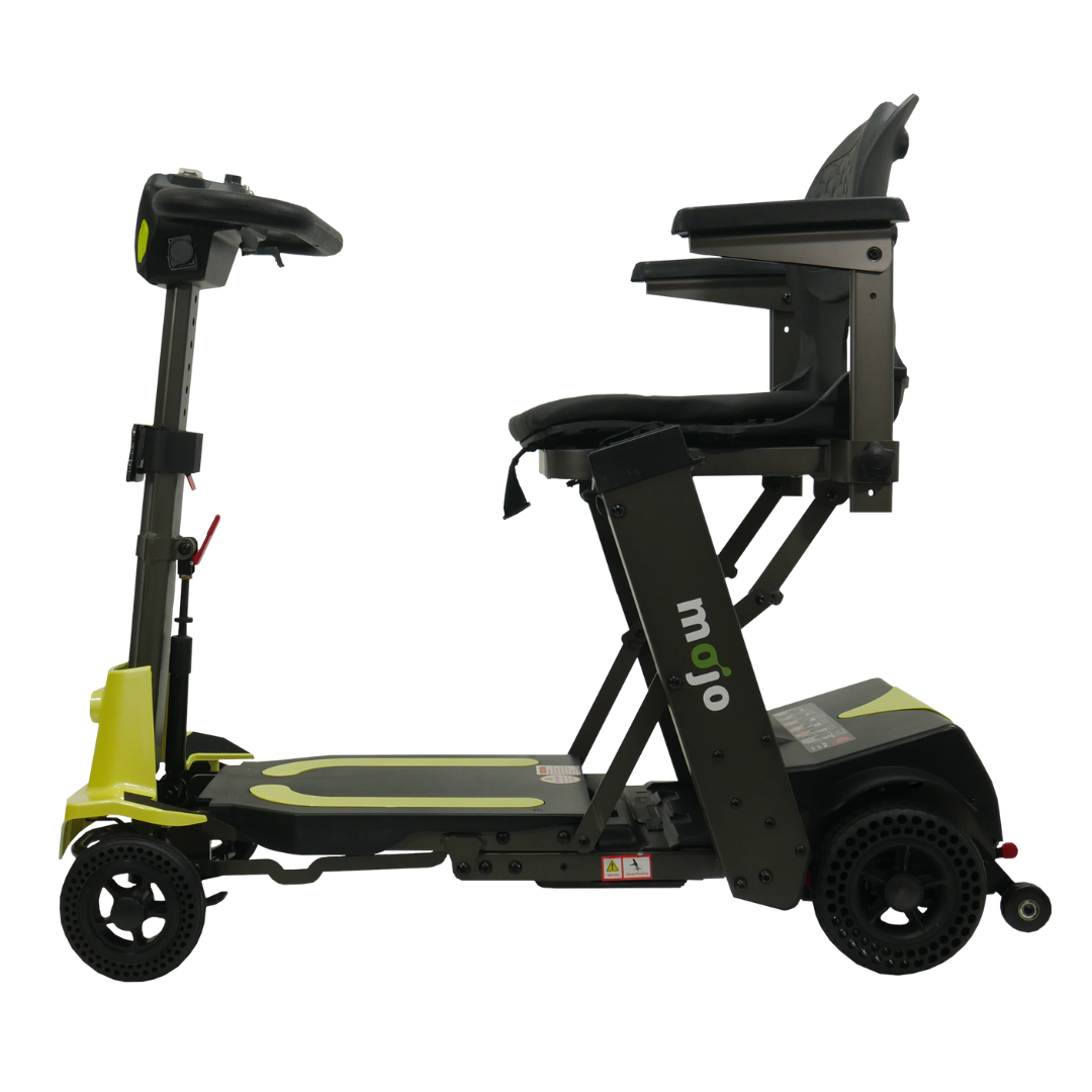 MOJO Lightweight Automatic Folding Travel Scooter - Airline Approved - Lemony Lime left