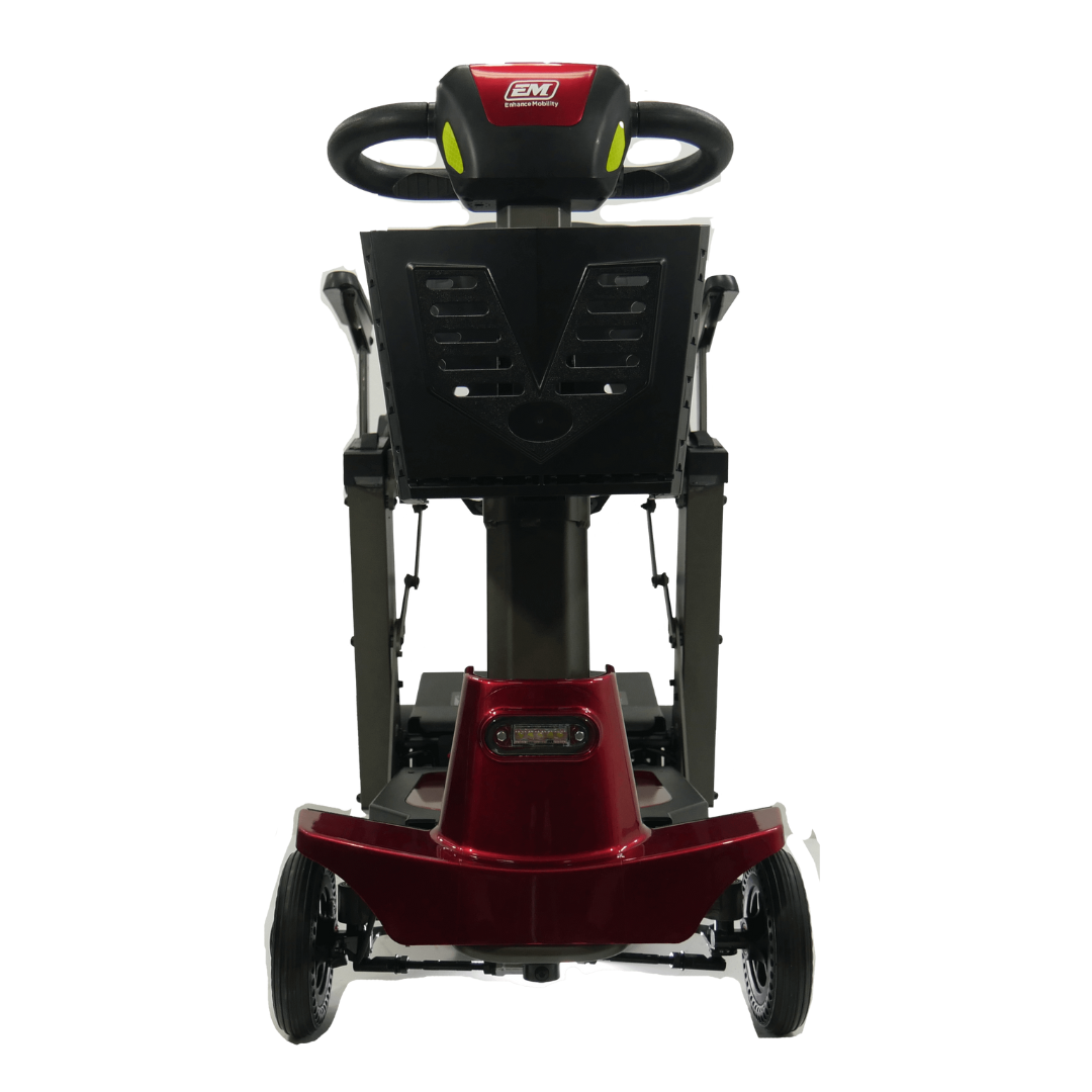 MOJO Lightweight Automatic Folding Travel Scooter - Airline Approved - Red rear