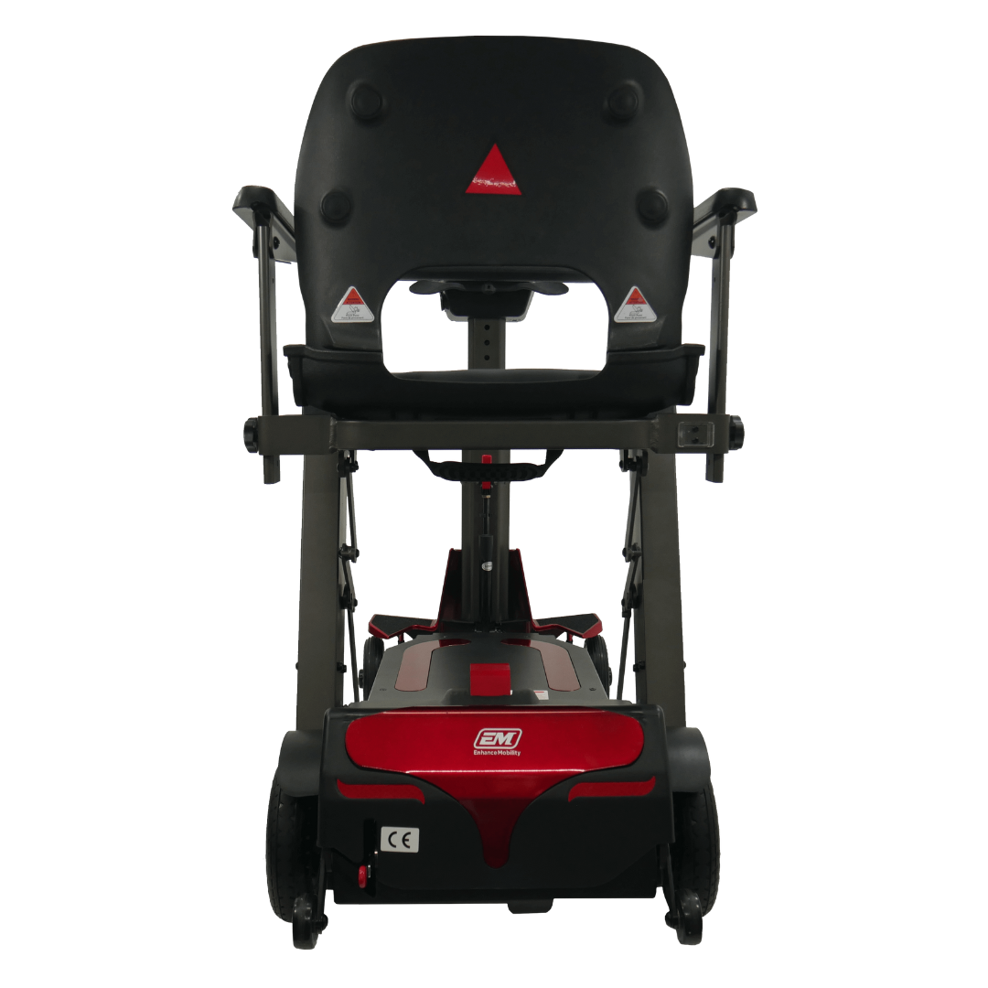 MOJO Lightweight Automatic Folding Travel Scooter - Airline Approved - Red rear