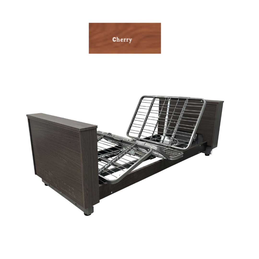 Med Mizer SelectCare Hi/Lo Full Electric Bariatric Bed with Width Expansion - Cherry