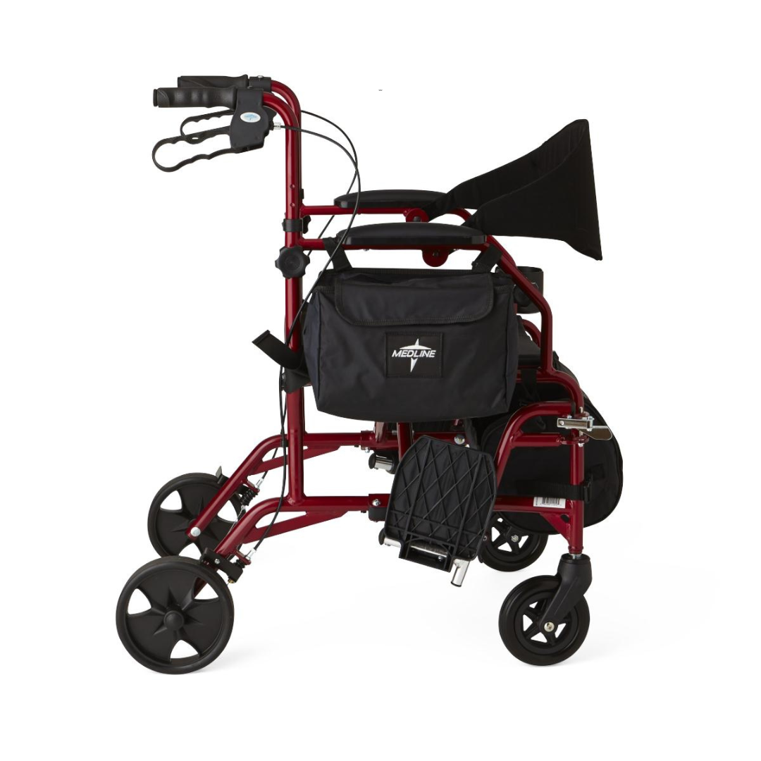 Medline Deluxe Hybrid Combination Rollator & Transport Chairs - primehubstore.shop Rollators