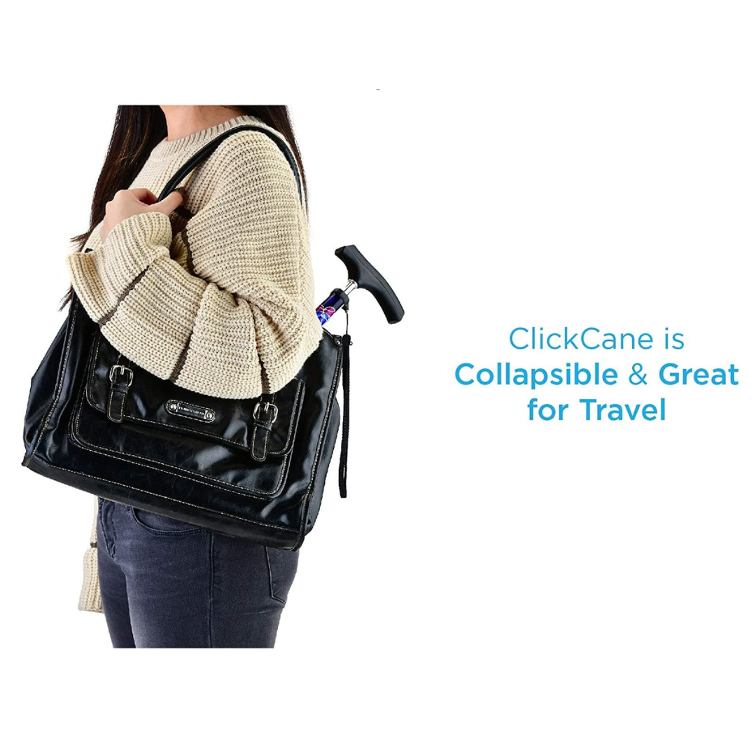 Nova Medical Compact Collapsible Travel ClickCane with Strap - User Range 4’11” - 6’1” - primehubstore.shop Canes