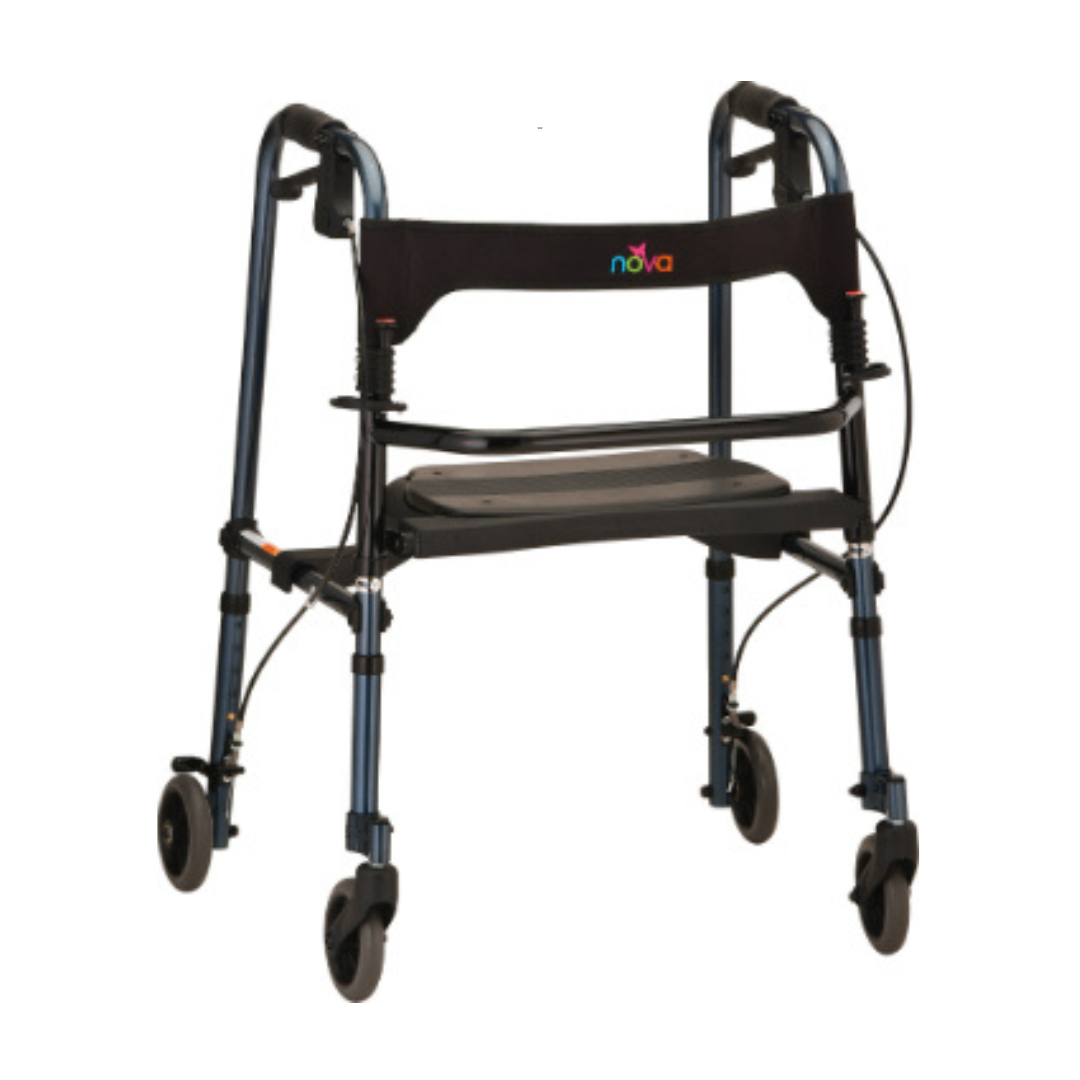 Nova Medical 4010 Cruiser De-Light Hybrid Walker Rollator with Seat - primehubstore.shop Rollators