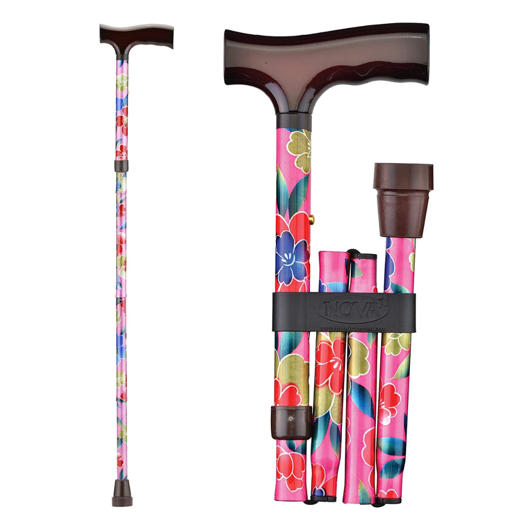 Nova Medical Designer Aluminum Folding Canes with Wood Handles - primehubstore.shop Canes