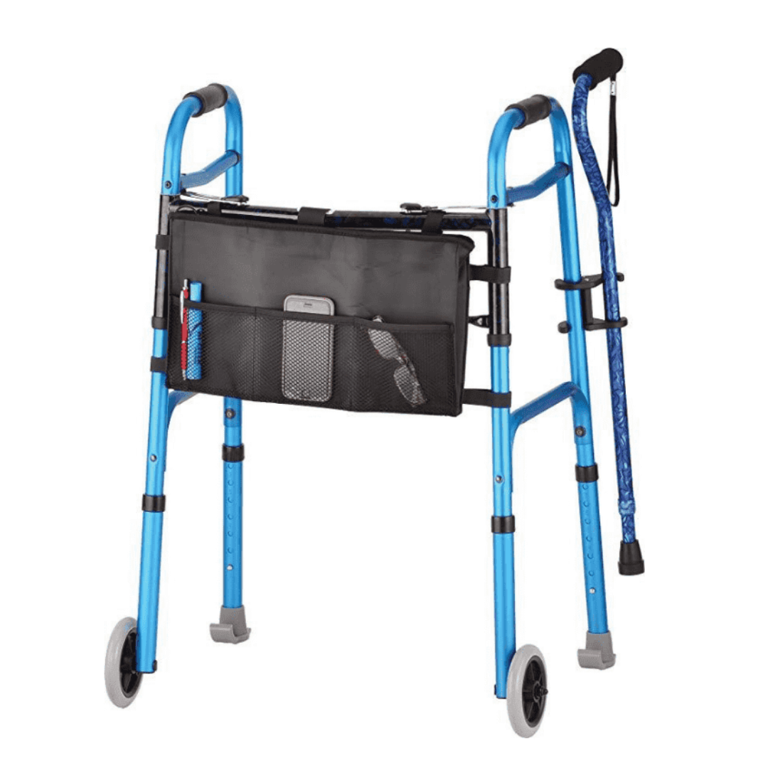 Nova Medical Designer Folding Walker Package with Cane and Accessories - primehubstore.shop walkers