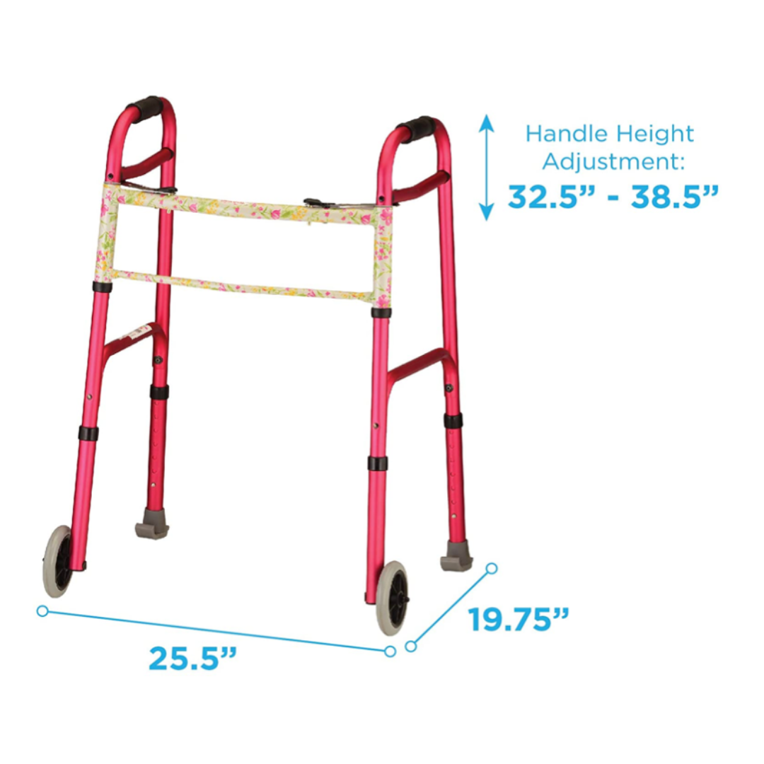 Nova Medical Designer Folding Walker Package with Cane and Accessories - primehubstore.shop walkers