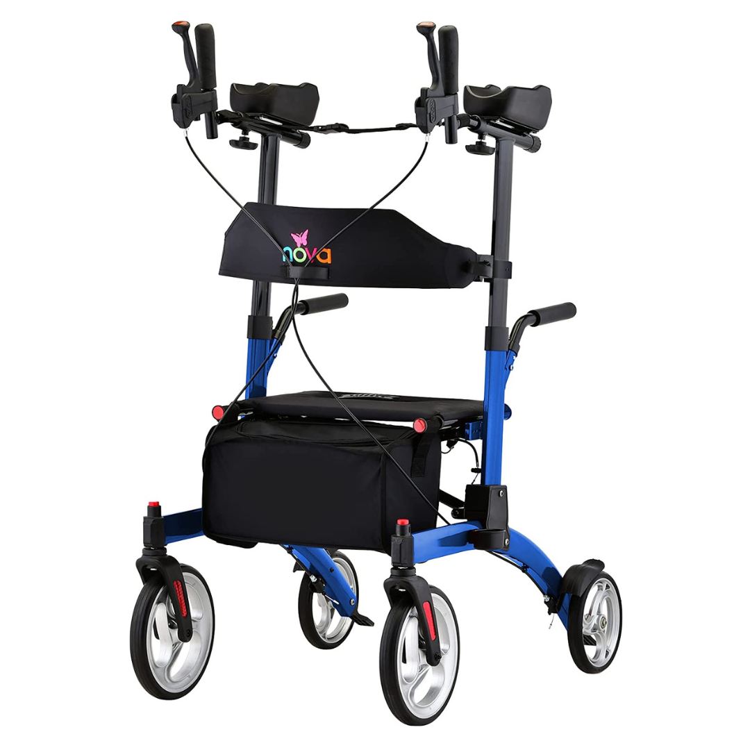Nova Medical 4802 Dragon Fold n’ Go Rise UP Rollator Upright Standing Walker - primehubstore.shop Upright Walkers