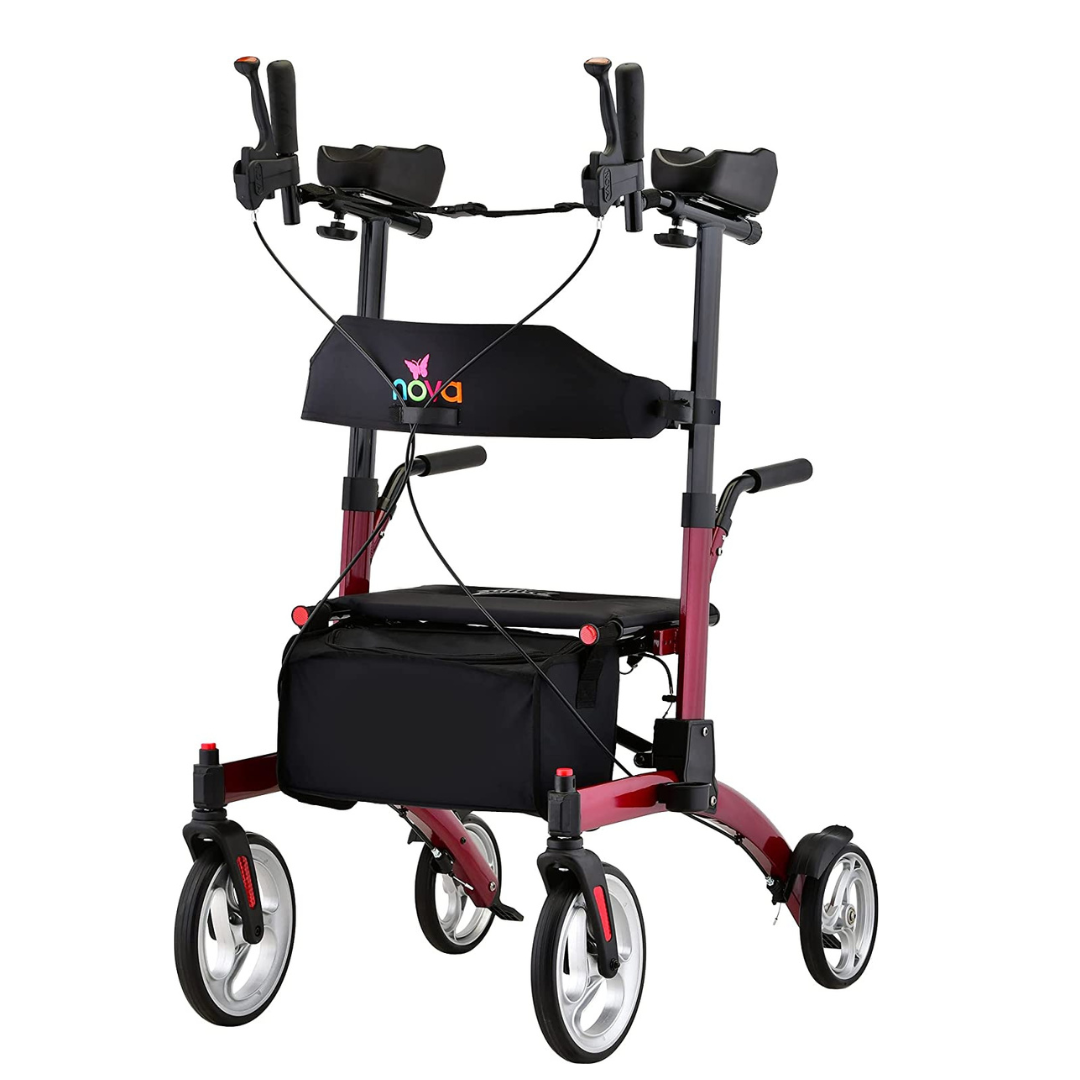 Nova Medical 4802 Dragon Fold n’ Go Rise UP Rollator Upright Standing Walker - primehubstore.shop Upright Walkers