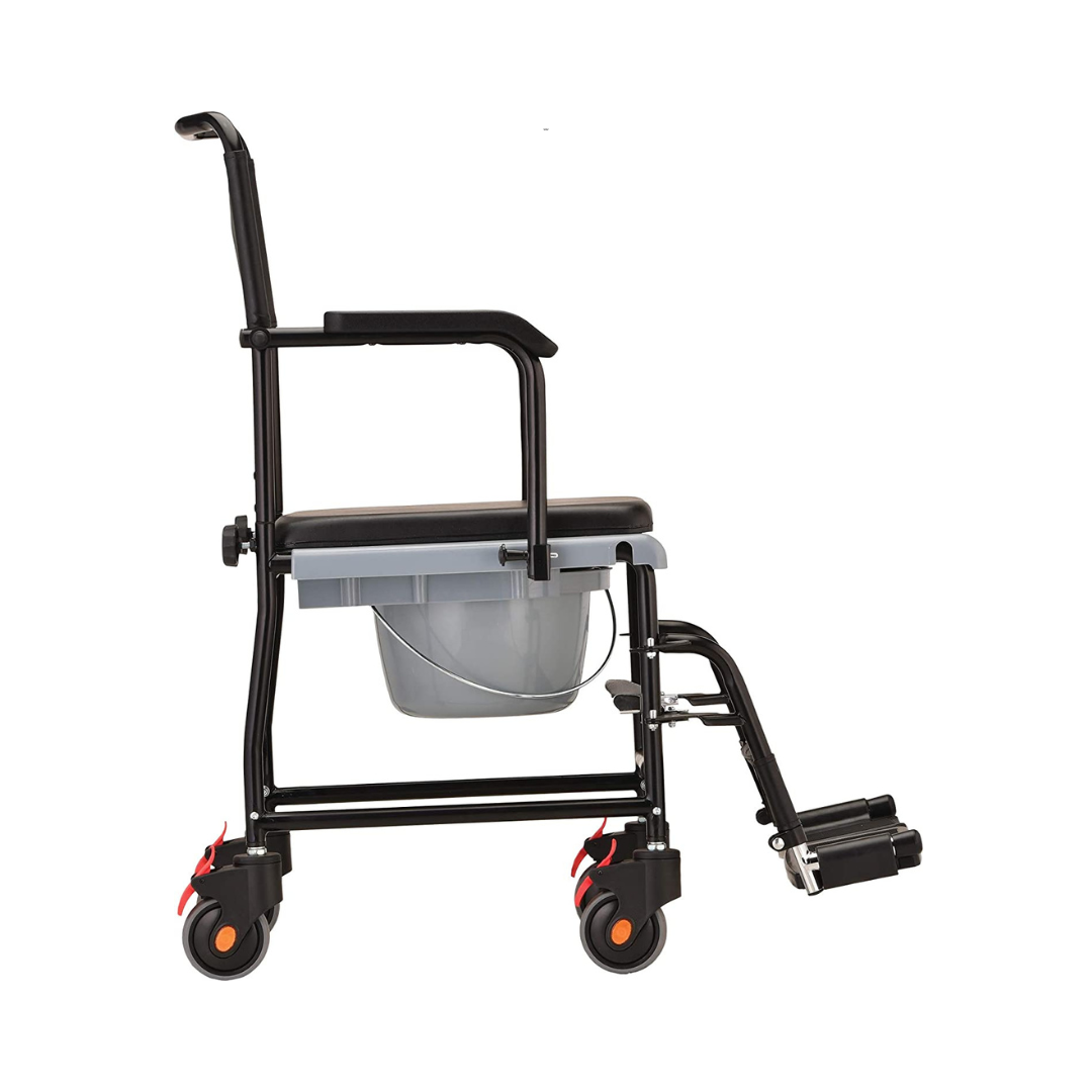 Nova Medical 8805 Drop-Arm Transport Chair Commode with Wheels - primehubstore.shop Commodes