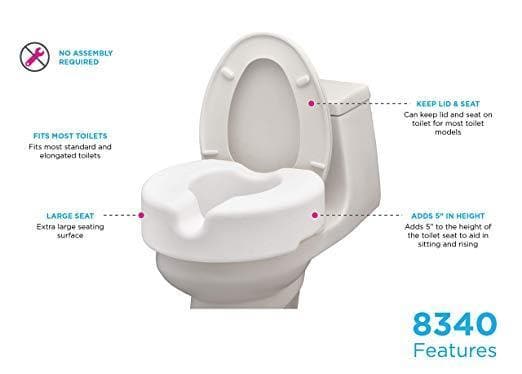Nova Medical Elevated Raised Toilet Seat for Standard and Elongated - primehubstore.shop Raised Toilet Seats