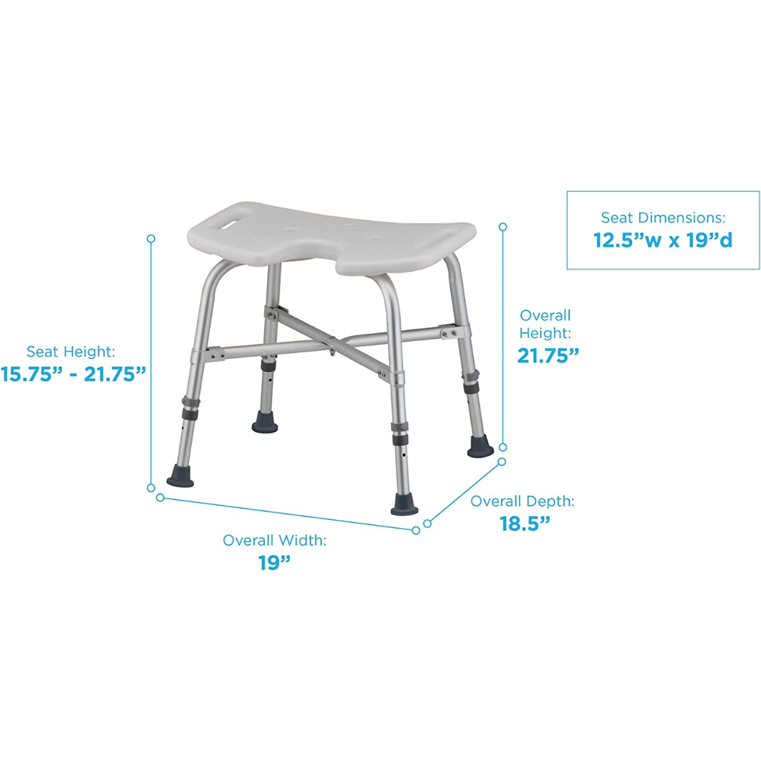 Nova Medical 9050 HD Bariatric Bath Bench with U-Shaped Cutout - primehubstore.shop Bath Benches & Seats