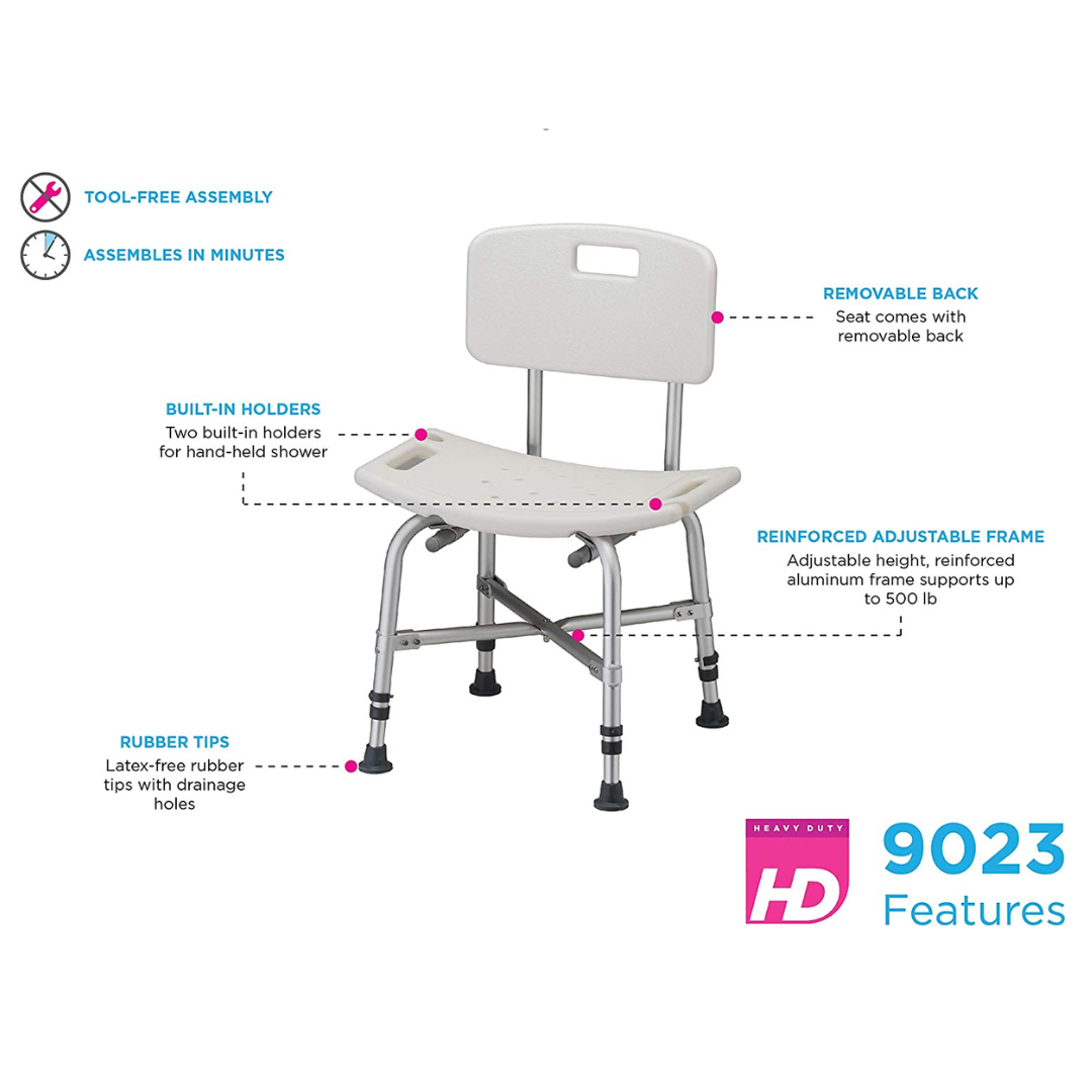Nova Medical Heavy Duty Bariatric Bath Seat with Non-Skid Rubber Tips - primehubstore.shop Bath Benches & Seats