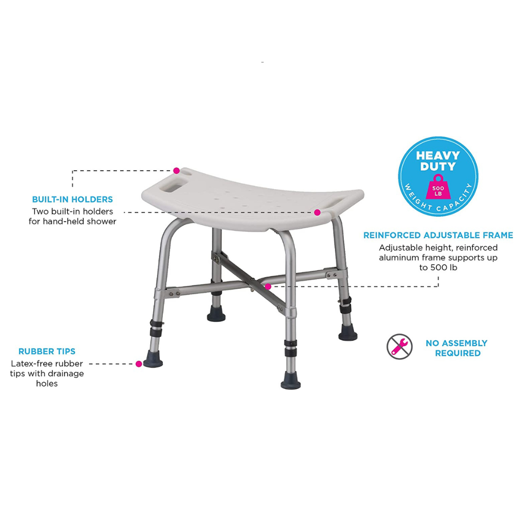 Nova Medical Heavy Duty Bariatric Bath Seat with Non-Skid Rubber Tips - primehubstore.shop Bath Benches & Seats