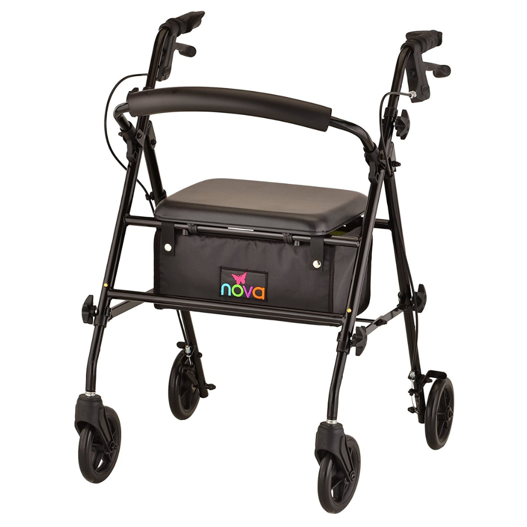 Nova Medical 4205 Journey Steel Rollator - Lightweight & Portable - primehubstore.shop Rollators