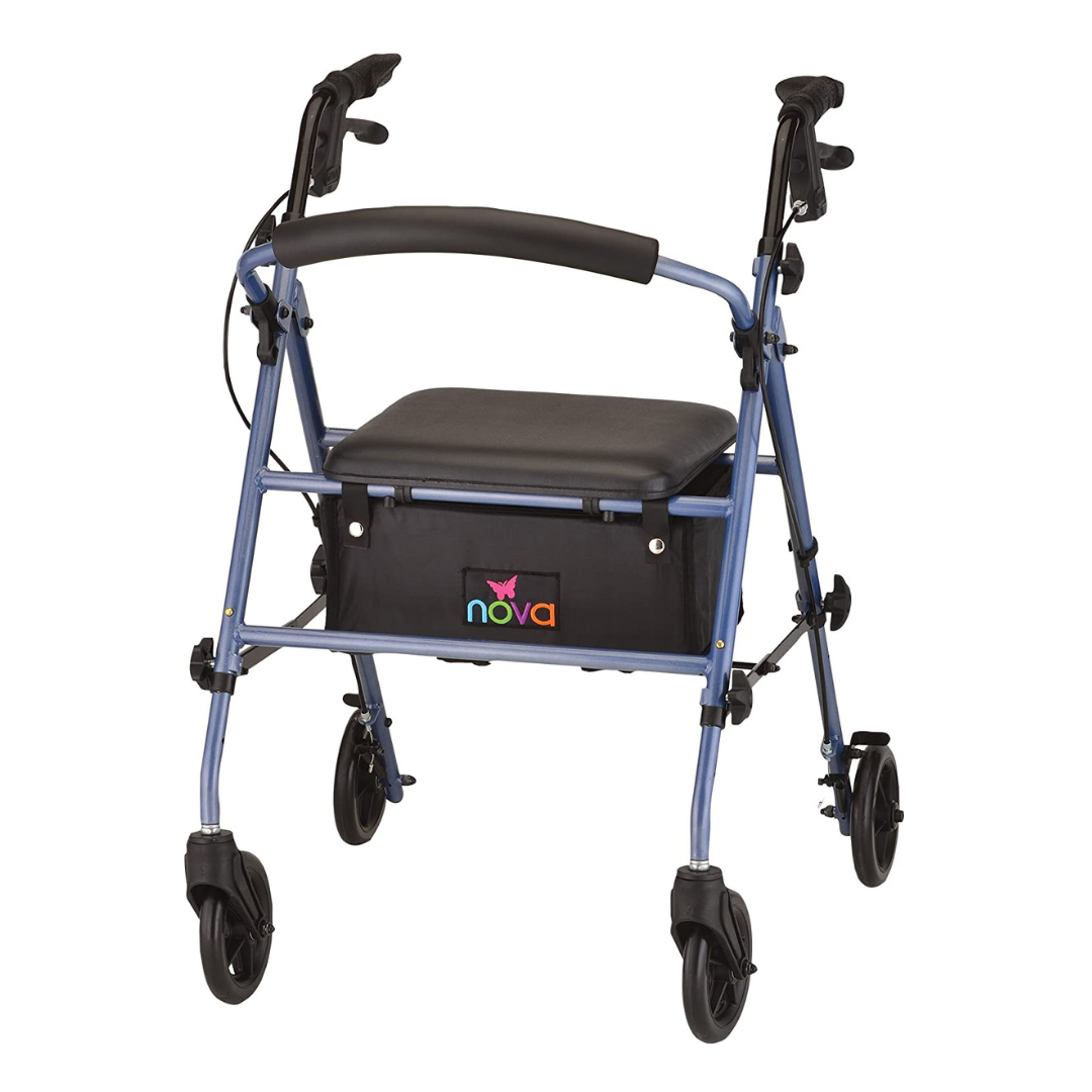 Nova Medical 4205 Journey Steel Rollator - Lightweight & Portable - primehubstore.shop Rollators