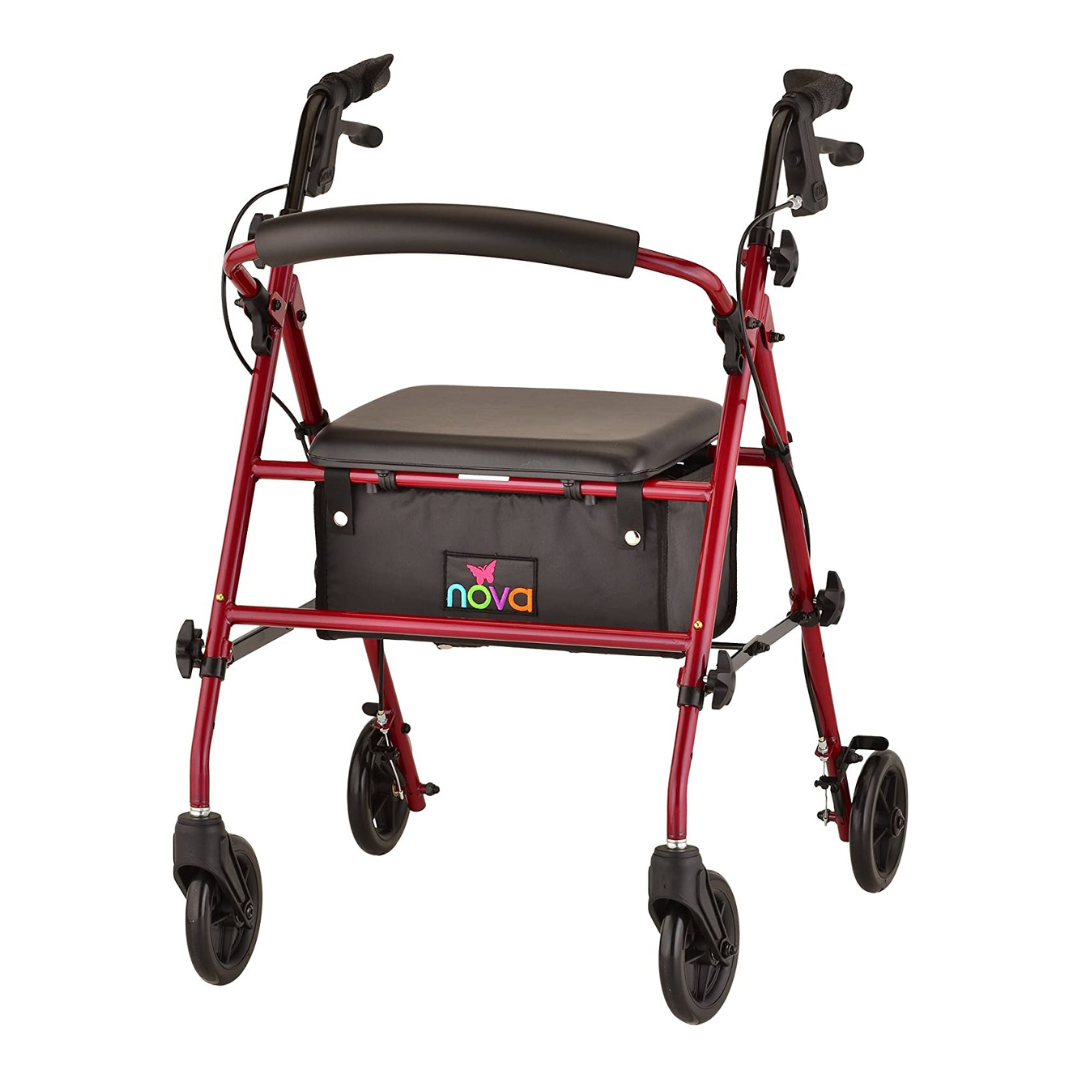 Nova Medical 4205 Journey Steel Rollator - Lightweight & Portable - primehubstore.shop Rollators